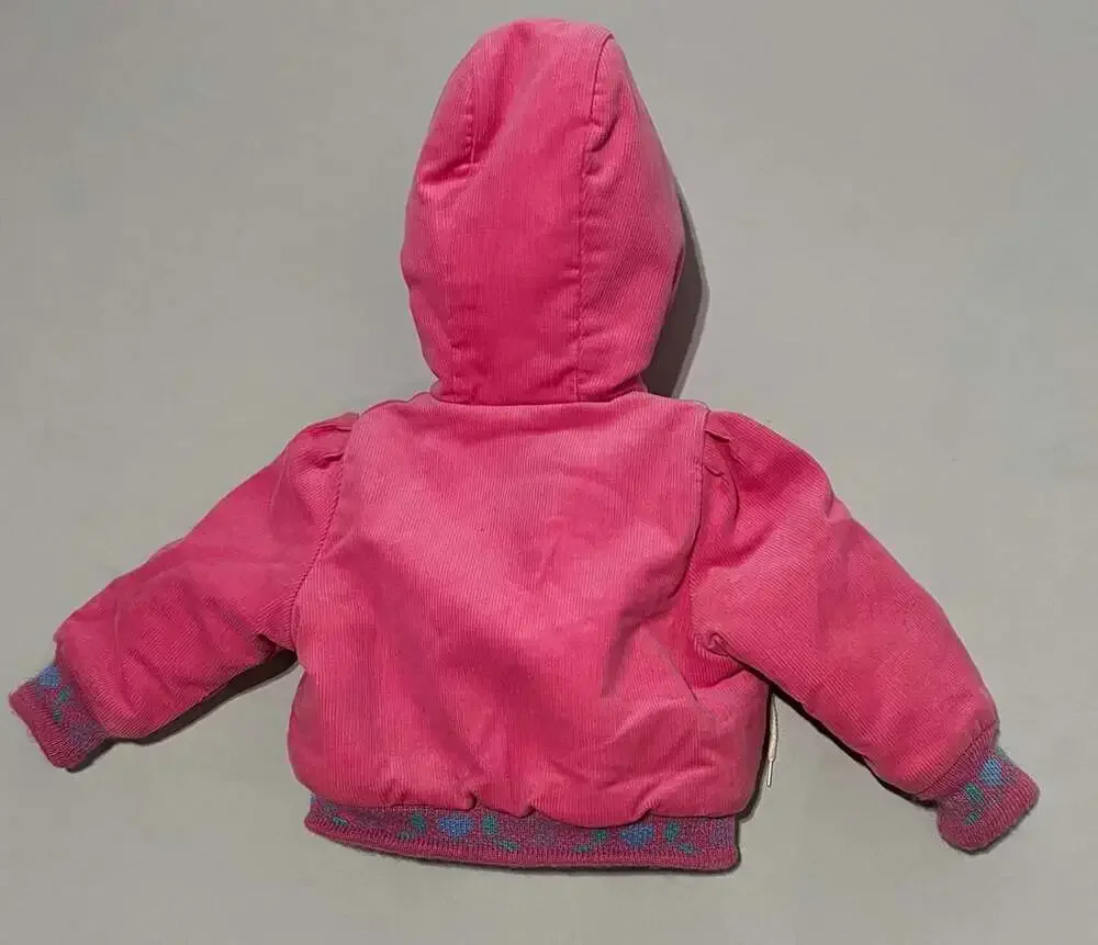 OshKosh B'gosh Corduroy Jacket Size 12 Months Pink Sherpa Lined Hooded